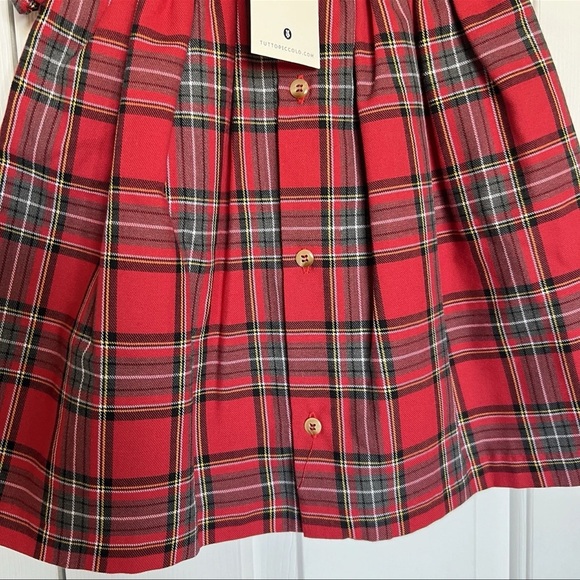 Tutto Piccolo Smocked Plaid Dress Red Girl’s 24 Months 2T Collared Holiday Party - Picture 10 of 16